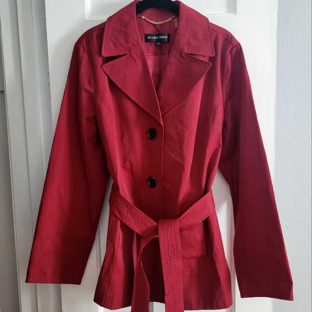 NWOT ✨️ Ellen Tracy Red Trench Coat